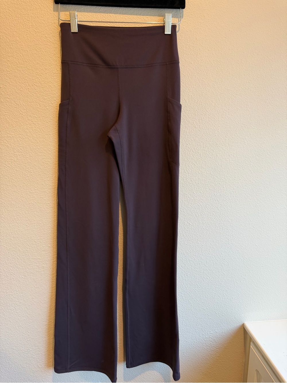 High-Waist Plum Flare Yoga Pants
